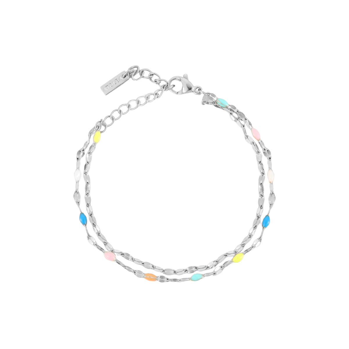 Painted Rainbow Bead Bracelet