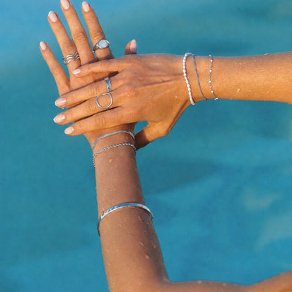 Double Strand White Bead Bracelet