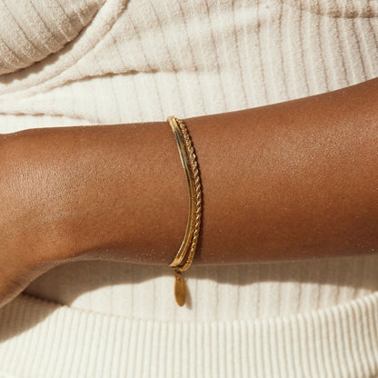Herringbone & Rope Layered Bracelet