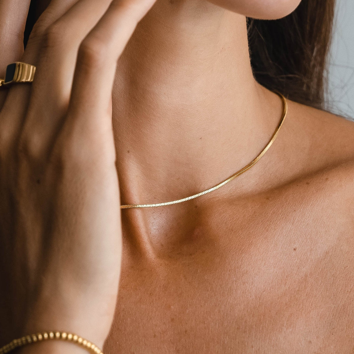 Sleek Snake Chain Choker