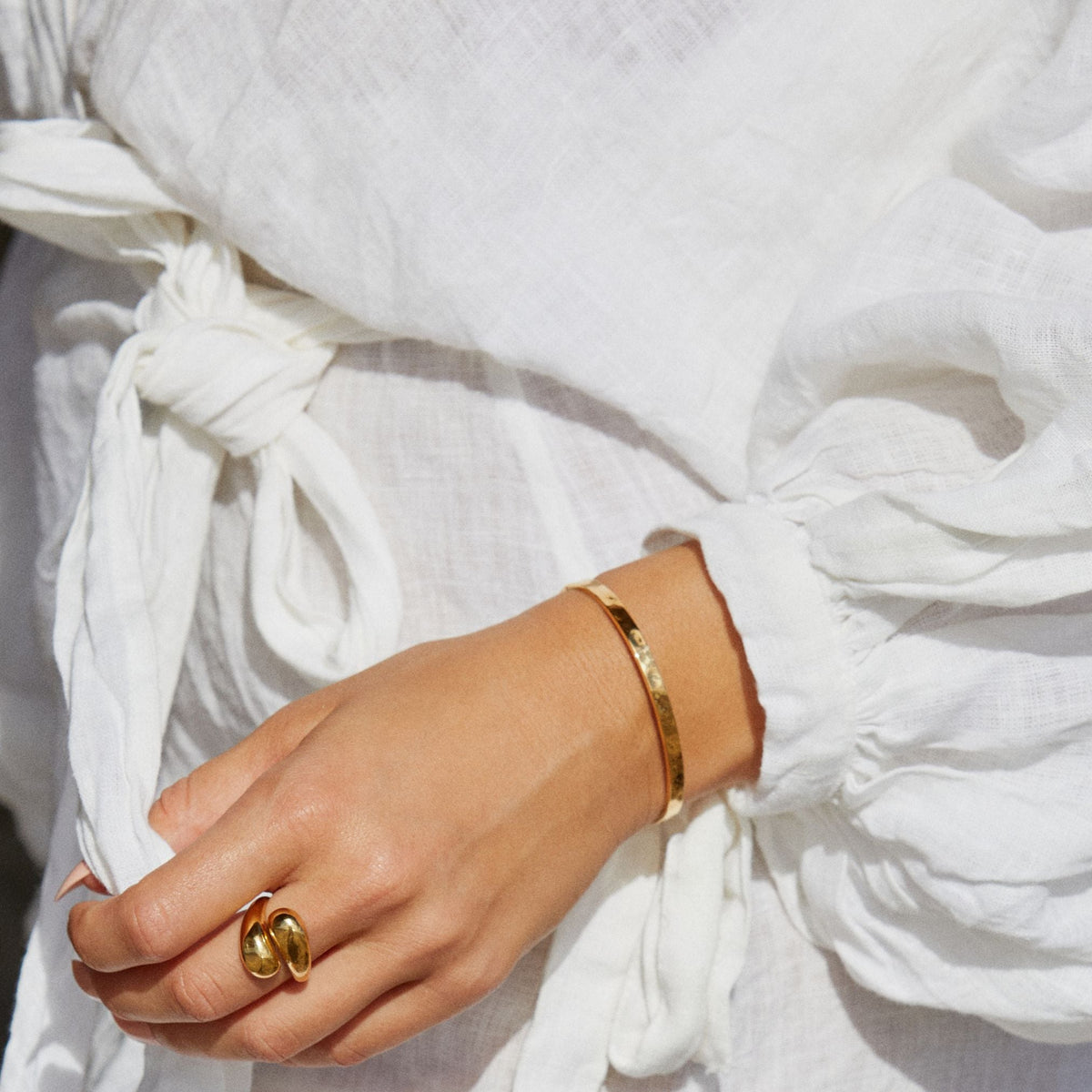 Sunlit Hammered Cuff