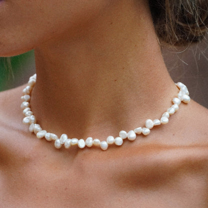 Organic Shape Pearl Choker
