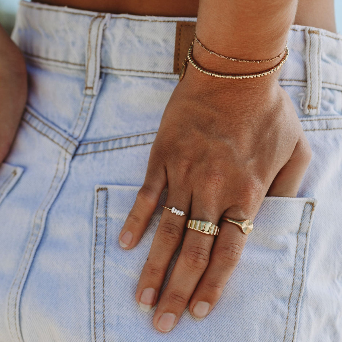 Engraved Sun Signet Ring