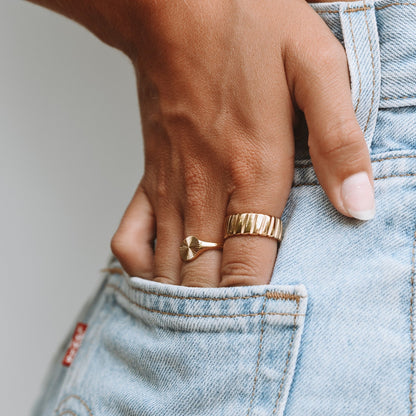 Engraved Sun Signet Ring