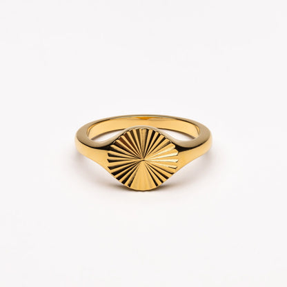 Engraved Sun Signet Ring