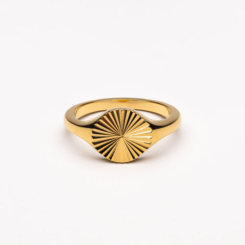 Engraved Sun Signet Ring