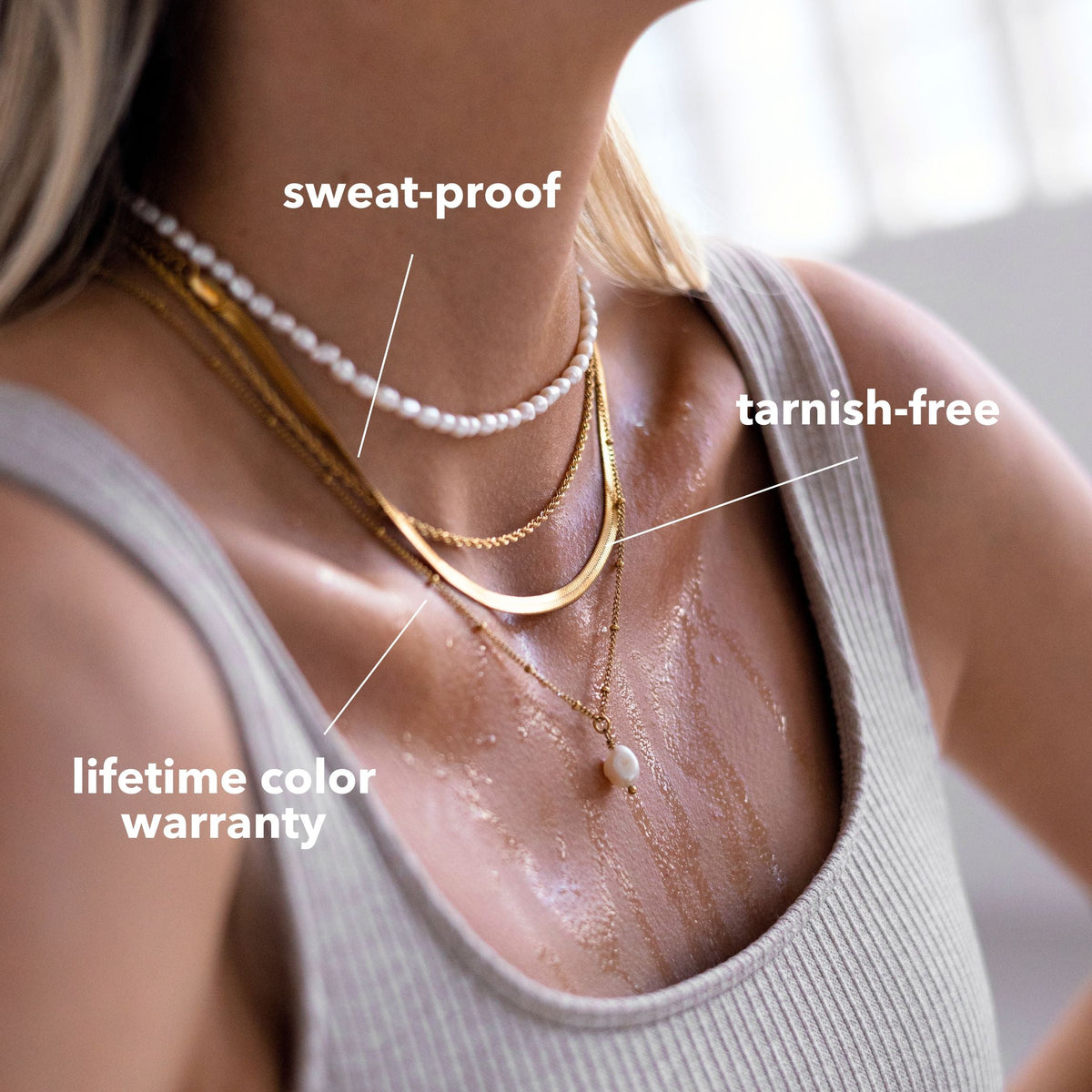 Liquid Gold Herringbone Choker