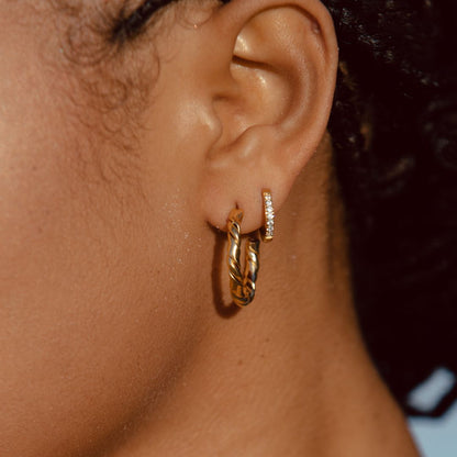 Pavé Sparkle Mini Hoops