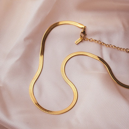 Liquid Gold Herringbone Choker