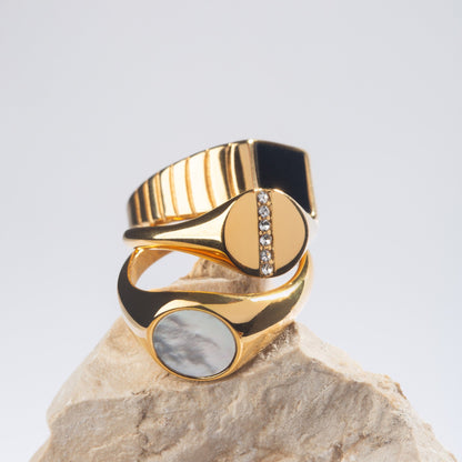 Iridescent Mother-of-Pearl Ring