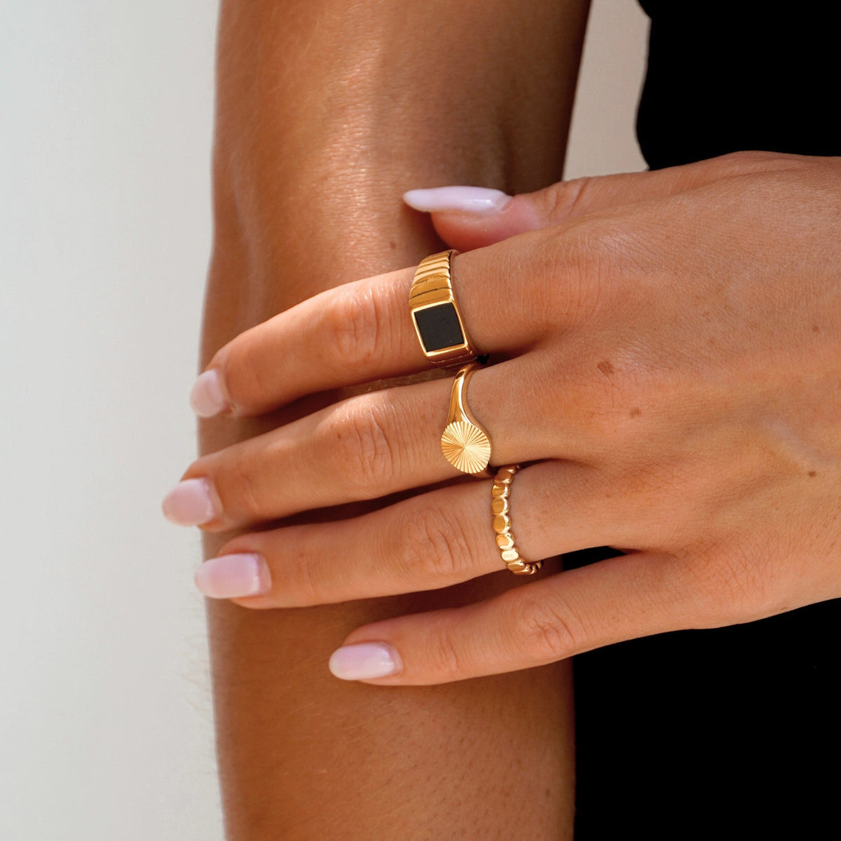 Engraved Sun Signet Ring