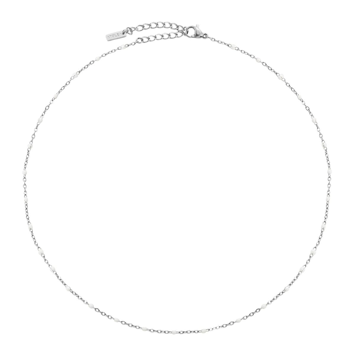 White Enamel Dot Choker