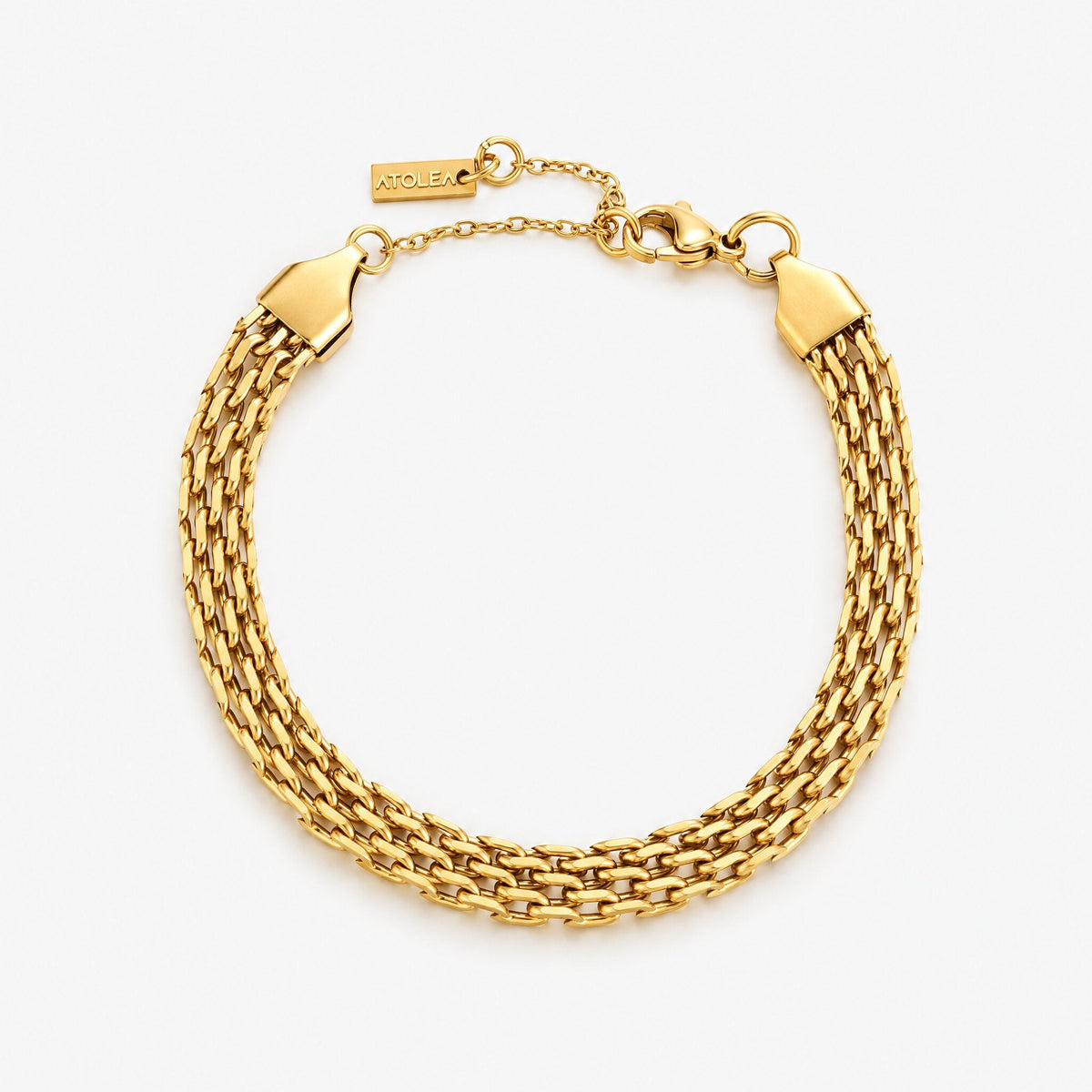 Wide Woven Gold Bracelet