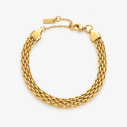 Wide Woven Gold Bracelet
